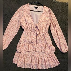 Forever 21 dress, puffy sleeves, floral, ruffles, tie front